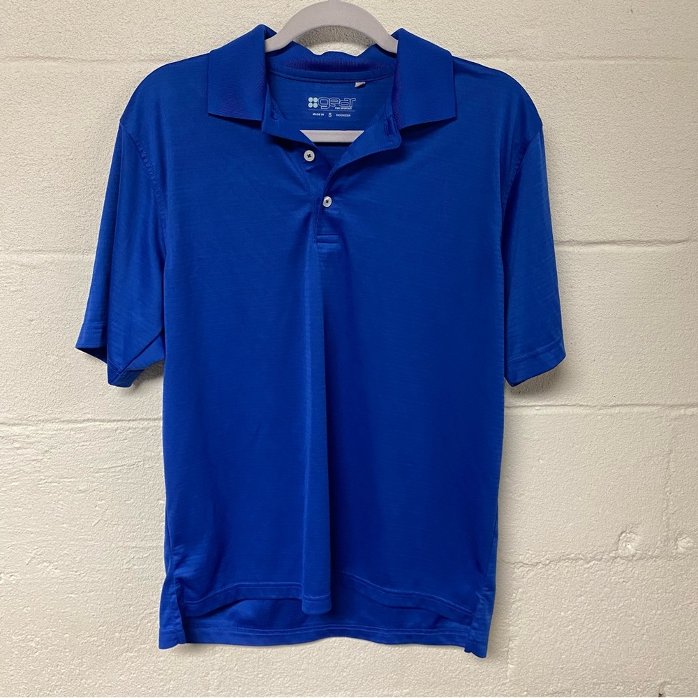 Gear For Sports Men’s Blue Polo Shirt Performance Athletic Size Small